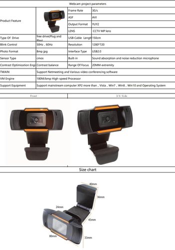 מצלמת אינטרנט עם מיקרופון  באיכות 720P - זמינה במלאי !