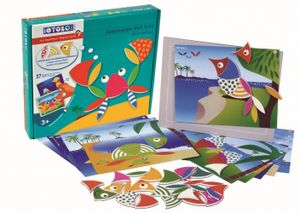 ערכת 37 מגנטים מספוג עם 12 סצנות משחק iOTOBO - חיות האיים