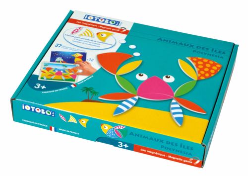 ערכת 37 מגנטים מספוג עם 12 סצנות משחק iOTOBO - חיות האיים