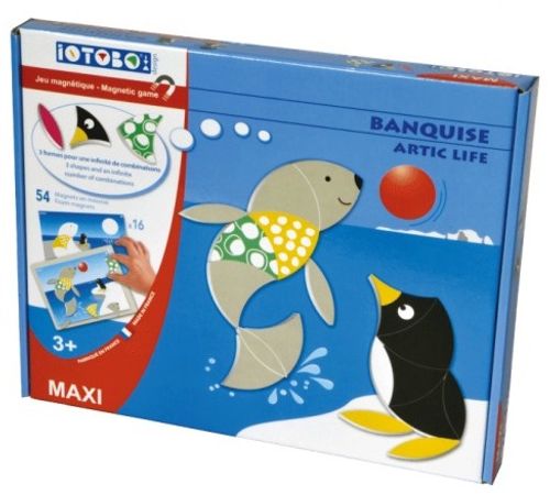 ערכת 54 מגנטים מספוג עם 16 סצנות משחק iOTOBO - חיות הקרח