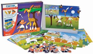 ערכת 106 מגנטים מספוג עם 16 סצנות משחק iOTOBO - סוואנה