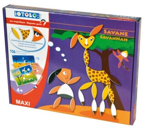 ערכת 106 מגנטים מספוג עם 16 סצנות משחק iOTOBO - סוואנה