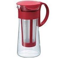 קנקן למיצוי קפה קר בהשרייה אדום 600 מ”ל HARIO MIZUDASHI 