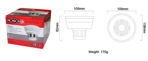 מצלמה נסתרת בגלאי עשן PROVISION  DS-325CS36