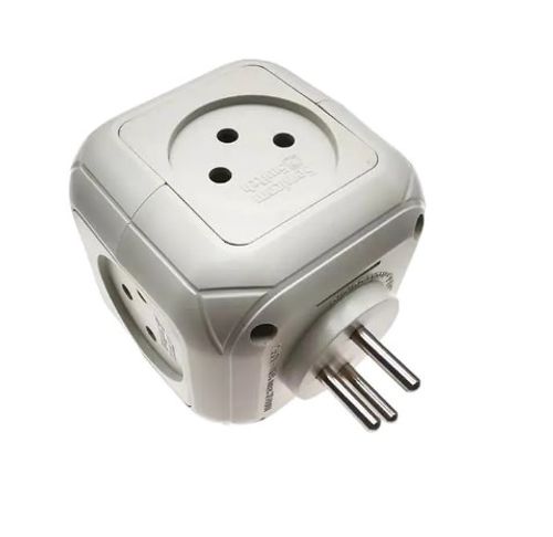 קוביה מפצל חשמל 4 שקעים ו-2 חיבורים USB סמיקום SEMICOM SW-CUB4+2U