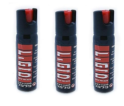 3 יחידות גז פלפל להגנה עצמית - מיכל אישי איכותי - מיוצר בישראל !- ניתן להזמין מוצר זה - המוצר במלאי
