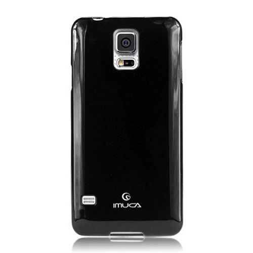 כיסוי סיליקון TPU לסמסונג גלקסי Galaxy S5 מבית IMUCA שחור נוצץ כולל מגן מסך HD
