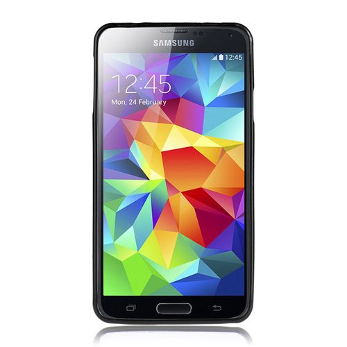 כיסוי סיליקון TPU לסמסונג גלקסי Galaxy S5 מבית IMUCA שחור נוצץ כולל מגן מסך HD