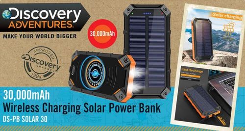 סוללת גיבוי ניידת סולארית 30000mAh דגם DS PB Solar 30 מבית Discovery