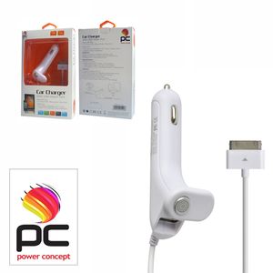 מטען שקע מצית איכותי 2A עם נורית ביקורת LED עם תקע 30PIN ל Apple + שקע USB