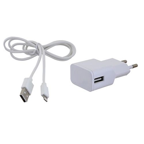 מטען קיר USB 2A+כבל IPHONE לבן GPLUS GPL-USB201/IPHONE