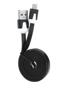 כבל USB נתונים שטוח לאייפון 5 /אייפד מיני 4/אייפוד טאץ