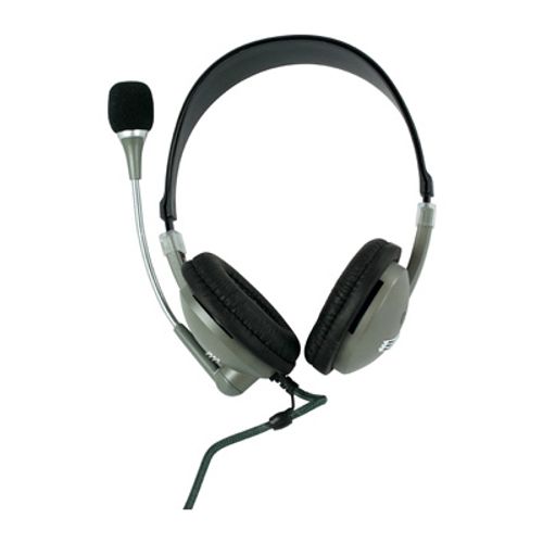 אוזניות קשת שחורות עם מיקרופון למחשב