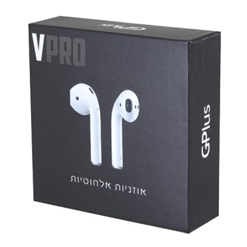 אוזניות אלחוטיות בלוטוס V-PRO TWS BT לבן  GPLUS GPL-VPRO