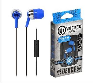 אוזניות סיליקון איכותיות מבית WICKED AUDIO דגם DEUCE לסמארטפונים אייפון וגלקסי במחבר צבעים