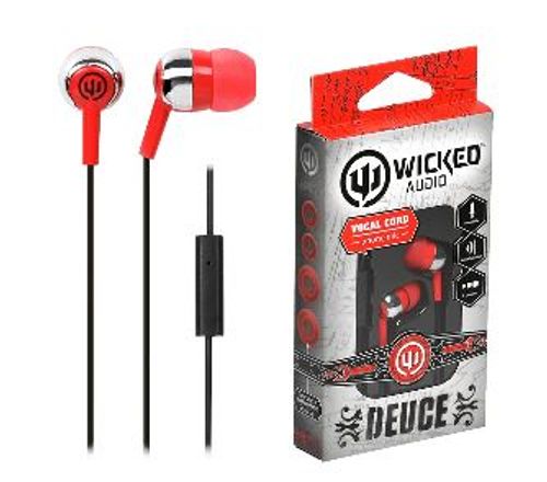 אוזניות סיליקון איכותיות מבית WICKED AUDIO דגם DEUCE לסמארטפונים אייפון וגלקסי במחבר צבעים