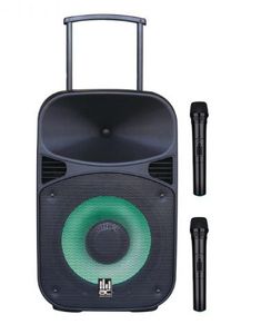 בידורית קריוקי Bluetooth ניידת 15″ עם 2 מיקרופונים