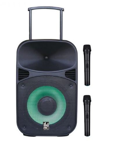 בידורית קריוקי Bluetooth ניידת 15″ עם 2 מיקרופונים