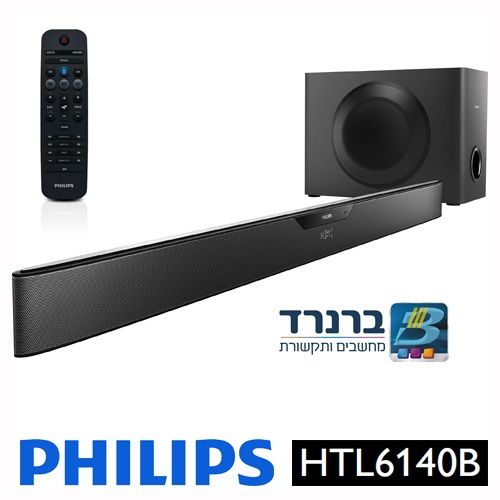 מקרן קול סאונד בר עם Bluetooth וסאבוופר אלחוטי Philips HTL6140B