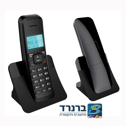 טלפון אלחוטי דיגיטלי מעוצב עם שיחה מזוהה Binatone Luna 1205 צבע שחור