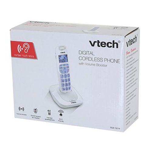 טלפון דק לבן VTECH לכבדי שמיעה ויטק VITECH SLB-150 W