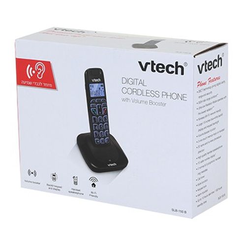 טלפון דק שחור VTECH לכבדי שמיעה שחור ויטק VTECH SLB-150 B