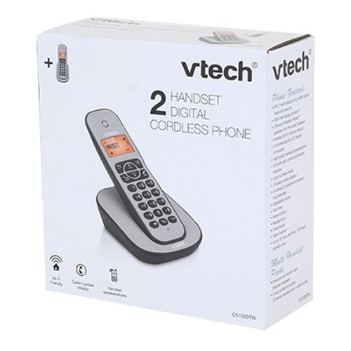 טלפון דק כפול שחור Vtech דגם HELIO CS1000TW
