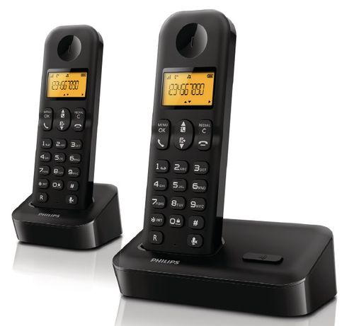 טלפון אלחוטי דיגיטלי 2 שלוחות Dect מסדרת פיליפס 1000 Philips