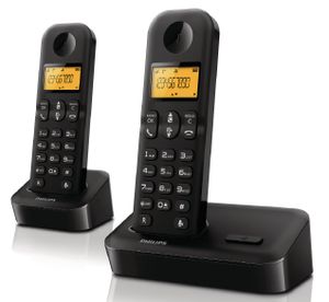 טלפון אלחוטי דיגיטלי 2 שלוחות Dect מסדרת פיליפס 1000 Philips