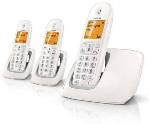 טלפון אלחוטי פיליפס CD2903W PHILIPS שלוחת בסיס   + 2 שלוחות נוספות CD2903W - סה