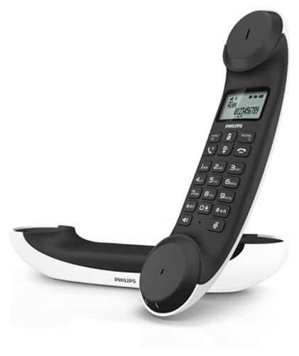 טלפון אלחוטי מעוצב לבן מבית PHILIPS דגם M5501