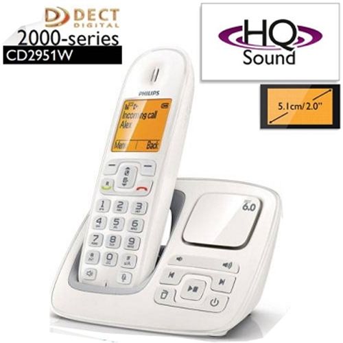 טלפון אלחוטי פיליפס+משיבון ועברית CD2951W