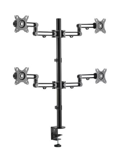 זרוע שולחנית, דו מפרקית ל 4 מסכי מחשב עד 