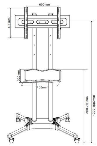 מתקן נייד למסכים גדולים AudioLine DWD1491
