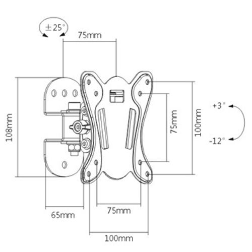 מתקן צמוד קיר לגודל מסך עד 