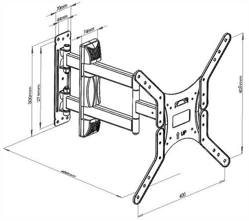 SP400 Audio Line מתקן דו מפרקית למסכים עד 65