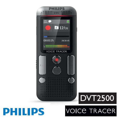 טייפ מנהלים דיגיטלי עם הקלטת סטריאו Philips Voice Tracer DVT2500