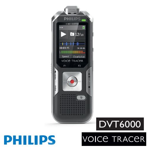 טייפ מנהלים דיגיטלי עם 3 מיקרופונים ורדיו FM Philips Voice Tracer DVT6000