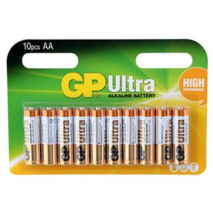 10 סוללות AA אלקליין GP Ultra