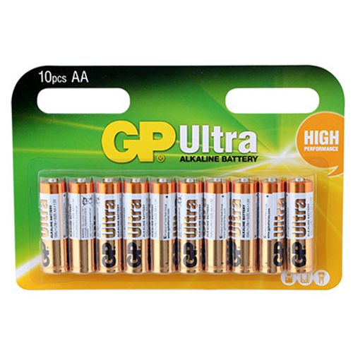 10 סוללות AA אלקליין GP Ultra