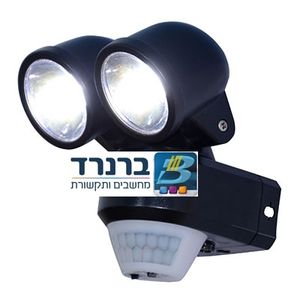 תאורה חיצונית אלחוטית ספוט אלחוטי עצמאי לד כפול דיה עם חיישן עובד על סוללות