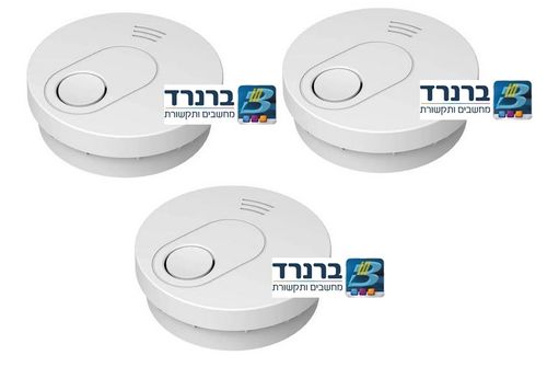 3 יחידות גלאי עשן עצמאי עם סוללת ליתיום המספיקה ל-10 שנים GPT GS526  -  אחריות 3 שנים!