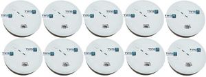 10 יחידות גלאי עשן בתקן 1220 220V + סוללת גיבוי 9V דגם GPT GS517