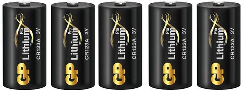 5 סוללות ליטיום לגלאי אזעקה אלחוטי GP CR123A LITHIUM PRO