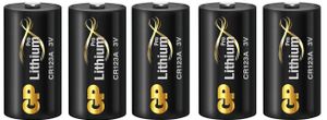 5 סוללות ליטיום לגלאי אזעקה אלחוטי GP CR123A LITHIUM PRO