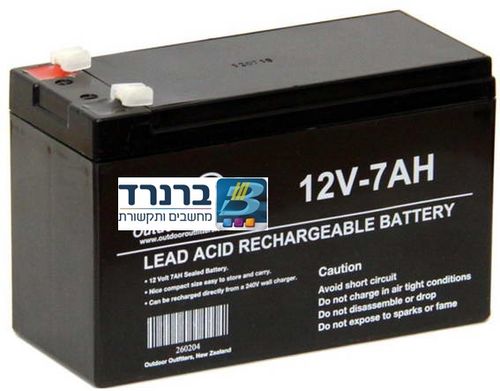 סוללה למערכת אזעקה - אל פסק - רכבים ממונעים  12V/7A