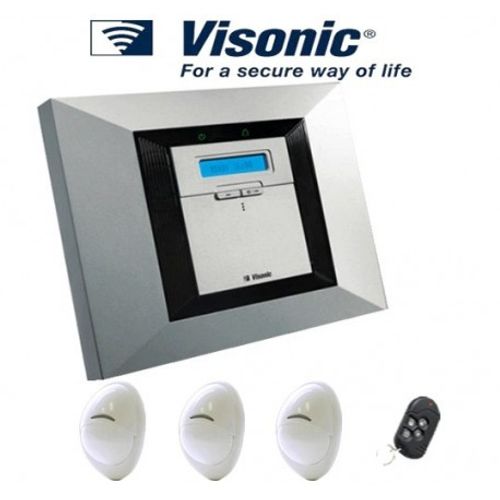 אזעקה אלחוטית הכוללת 3 גלאי נפח אלחוטיים + מגנט אלחוטי + צופר קווי דגם ויסוניק VISONIC POWERMAX PRO