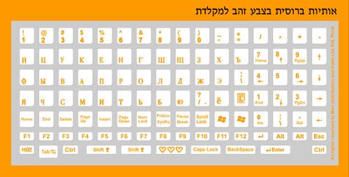 מדבקות למקלדת רוסית