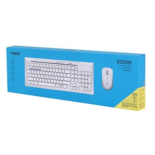 סט מולטימדיה 2.4G+BT עברית / אנגלית לבן RAPOO 8200MW