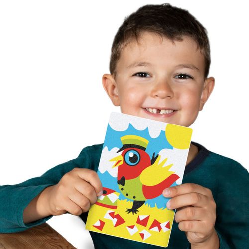 ערכת יצירה לילדים: 4 ציורי חיות ו 6 עטי חול צבעוניים